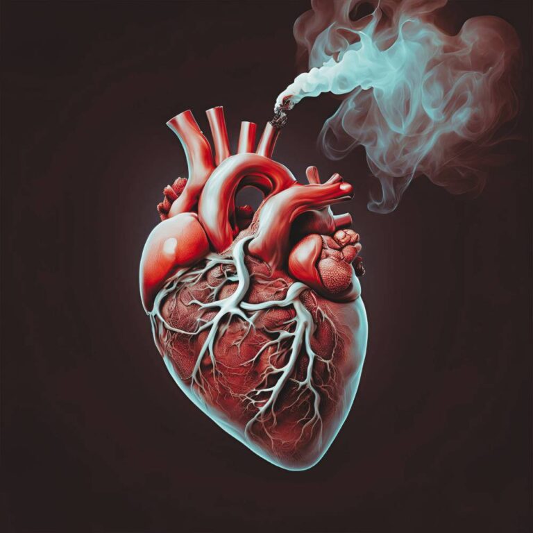 an image of a heart with smoke coming out from an artery